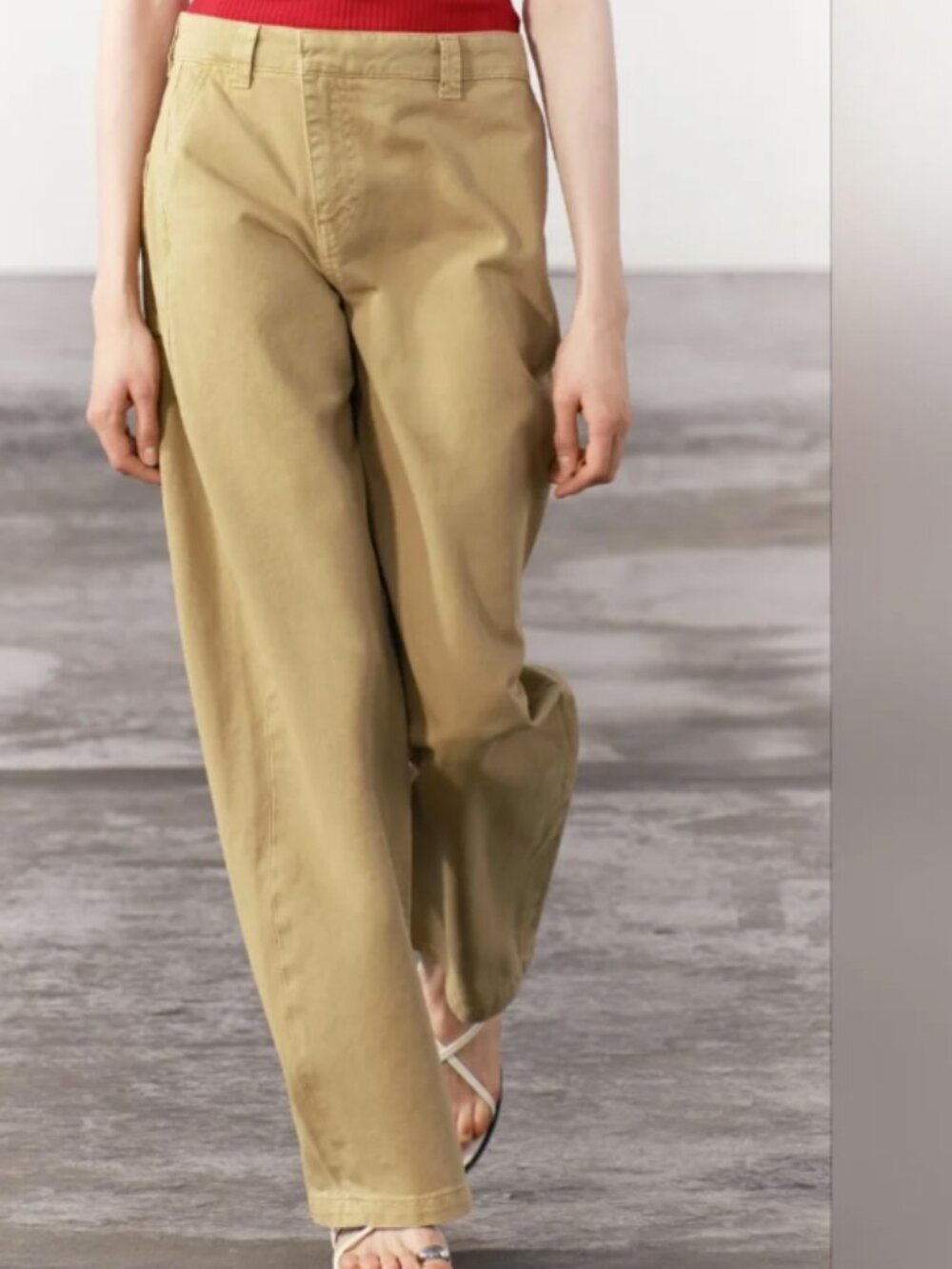 Women's Zara Wide Leg Chino Pants With Asymmetric Waist Ocher/Mustard Size Large